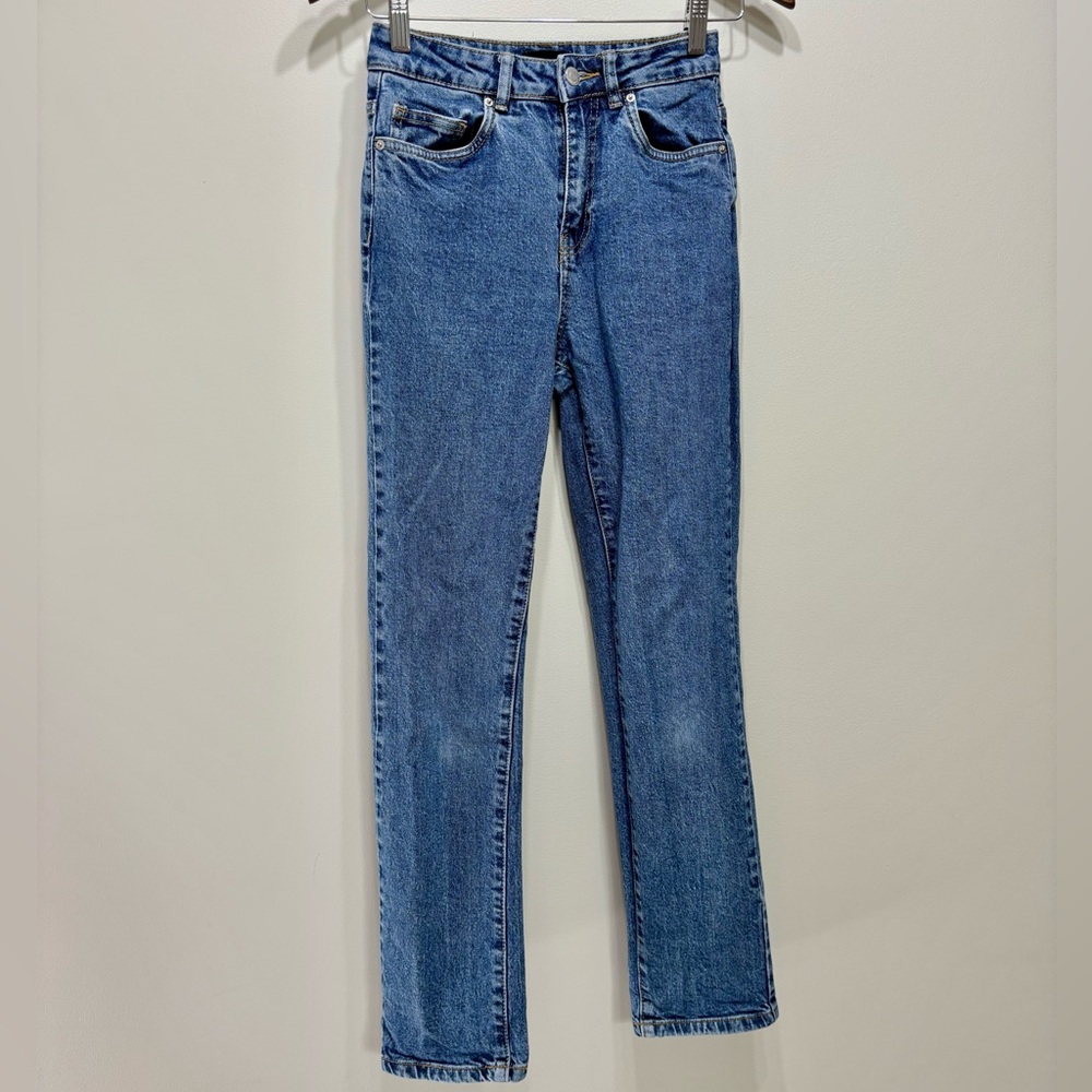 Vero Moda High Rise Waist Straight Leg Fit Classic Denim Jeans Pants Blue